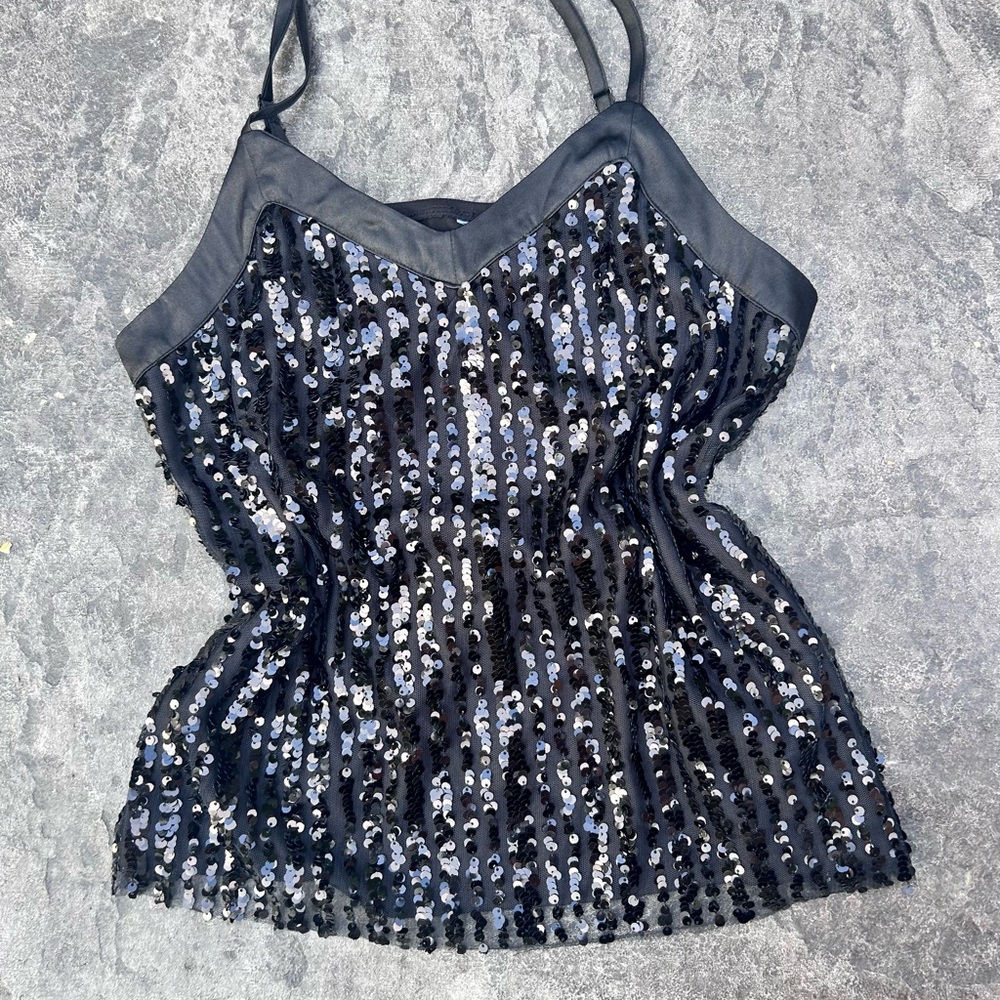 Elegant Black Sequin Women's Top